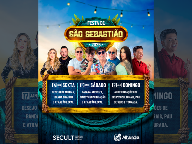 Tradicional Festa de São Sebastião será realizada no bairro do Oiteiro, em Alhandra, nos dias 17, 18 e 19 de janeiro