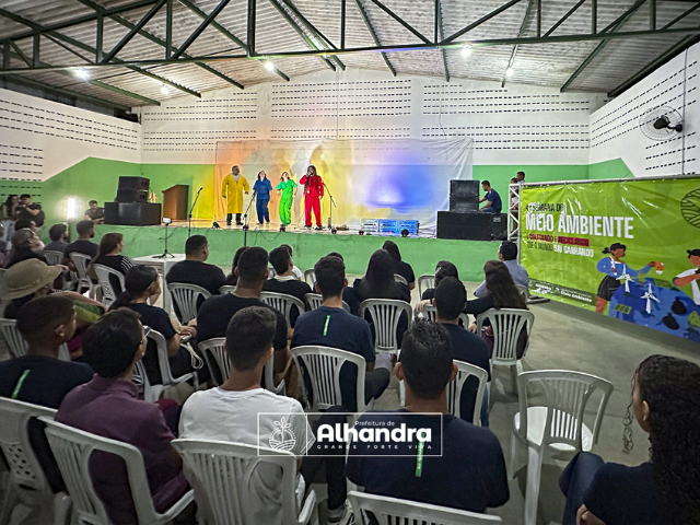 Peça teatral chama atenção para os cuidados com o Meio Ambiente; apresentação foi promovida pela Prefeitura de Alhandra como programação da 4ª Semana do Meio Ambiente
