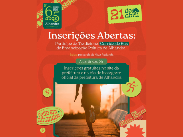 Inscrições para a Tradicional Corrida de Rua de Emancipação Política de Alhandra estão abertas