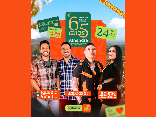 Festa de Emancipação Política de Alhandra terá Iguinho e Lulinha, Japãozin e a cantora local, Luana Moreno, no dia 24 de abril