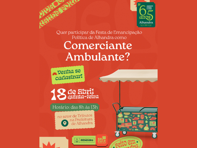 Prefeitura de Alhandra cadastra comerciantes para a Festa de Emancipação Política