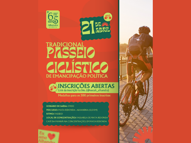 Inscrições estão abertas para o Passeio Ciclístico de Emancipação Política de Alhandra