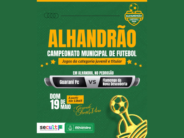 Alhandrão: Neste domingo Guarani FC entra em campo contra o Flamengo da Nova Descoberta
