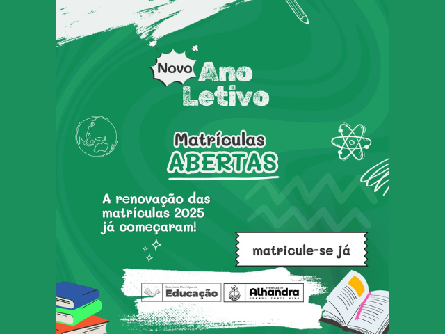 Prefeitura de Alhandra inicia período de renovação de matrículas para alunos da rede municipal
