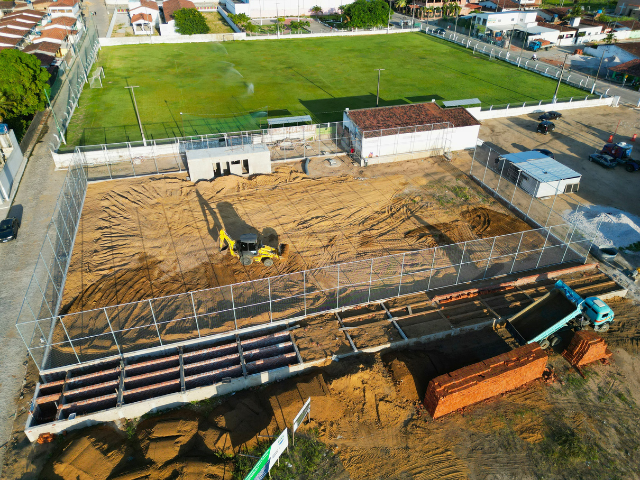Construção do Campo Society em Mata Redonda segue em ritmo acelerado

