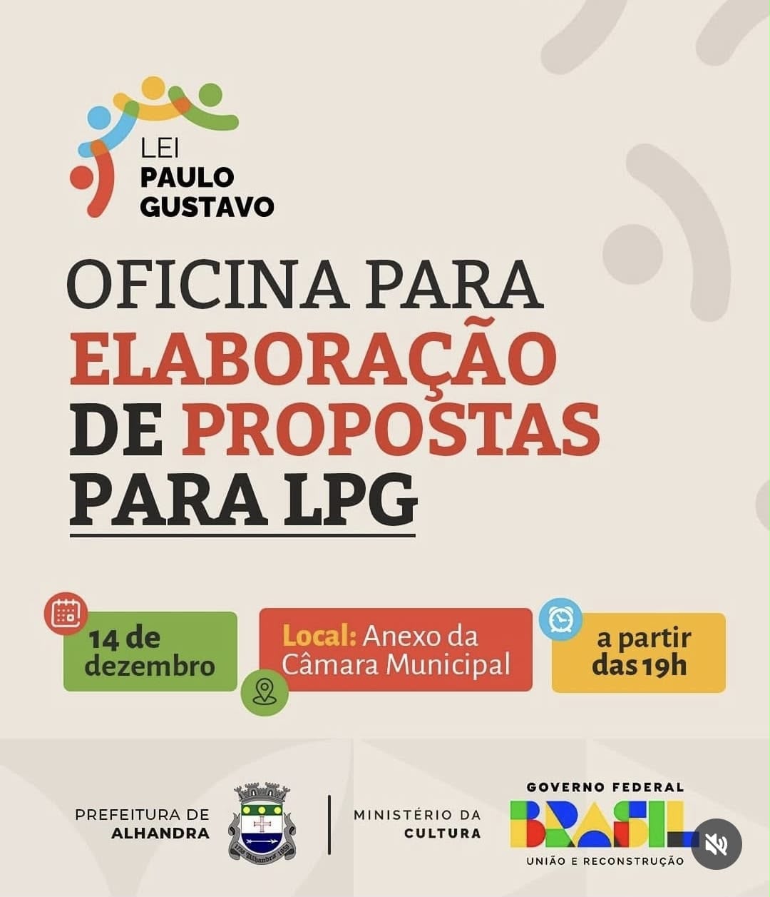 Prefeitura de Alhandra promove oficina para elaboração de propostas da Lei Paulo Gustavo